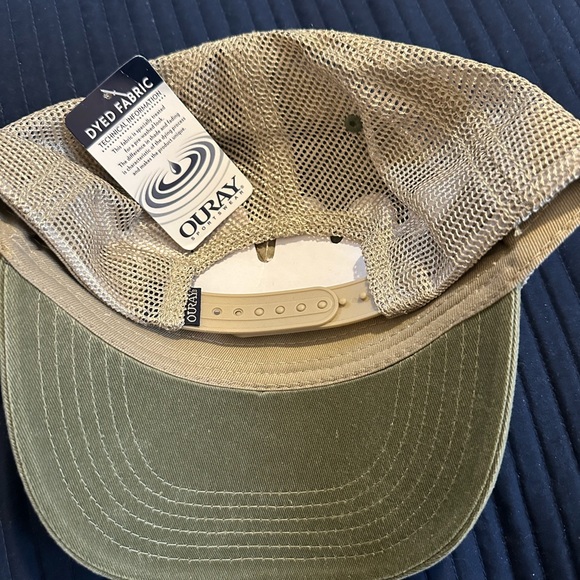 Green and Tan Trucker Hat with Mesh Back - Picture 3 of 5